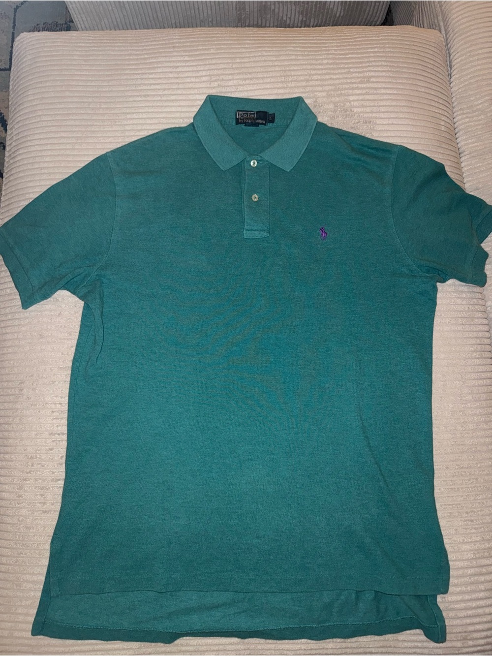 Ralph Lauren Teal Short-Sleeve Polo with Purple Pony